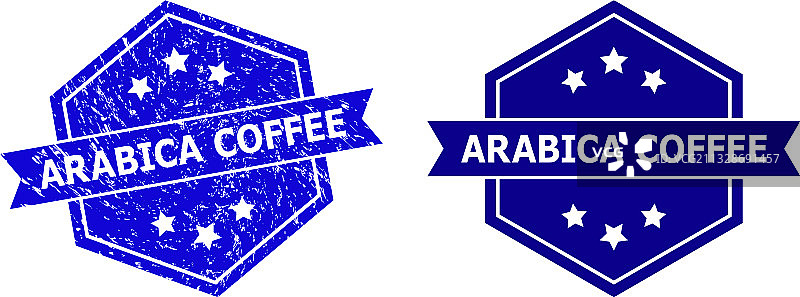 六边形阿拉伯咖啡复古水印图片素材