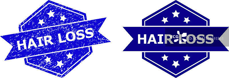 六边形脱发水印（做旧纹理）图片素材