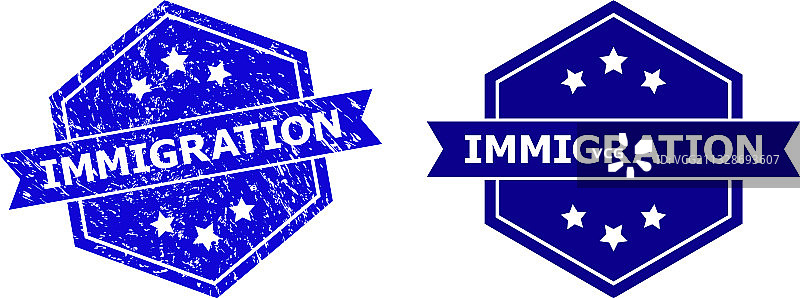 六边形移民水印图片素材