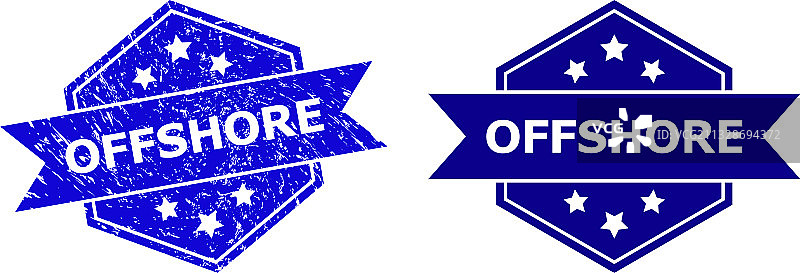 六边形离岸磨损风格印章图片素材