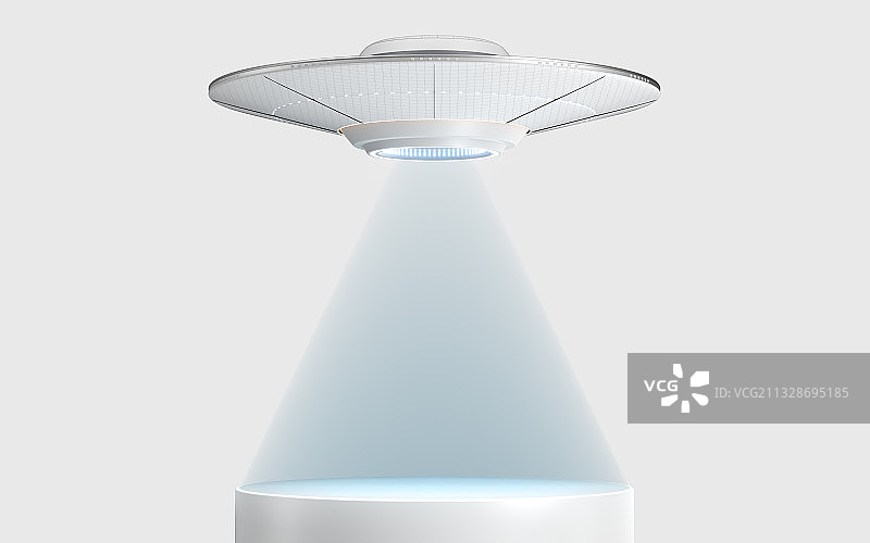 科幻感的飞碟 3D渲染图片素材