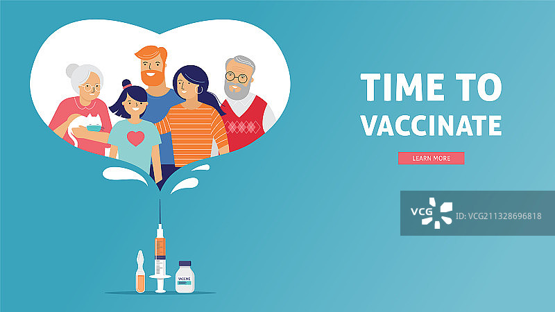 家庭疫苗接种概念设计时间图片素材