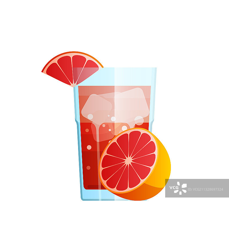 西柚冰块果汁图片素材