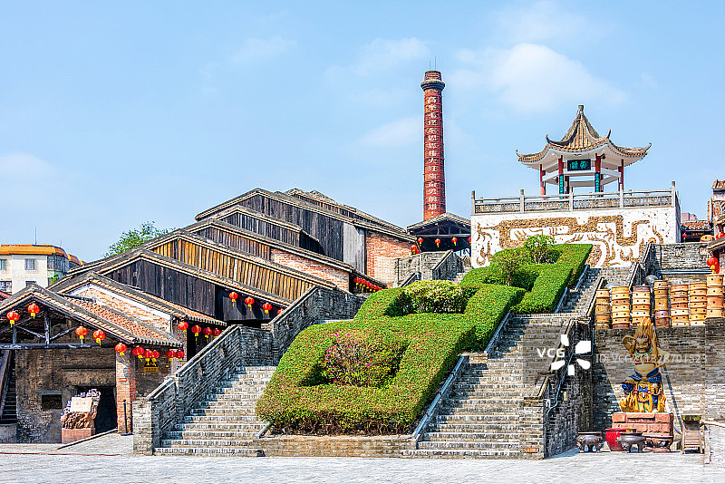 中国广东佛山南风古灶景区光明灶古窑遗迹图片素材