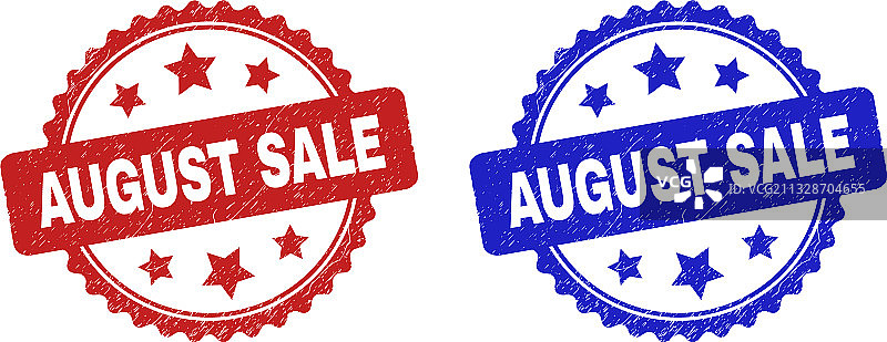 使用不规则风格的8月促销花结印章图片素材