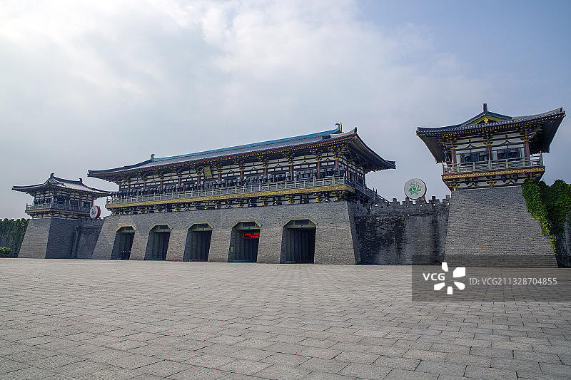 襄阳唐城景区唐城影视基地仿古建筑风光图片素材