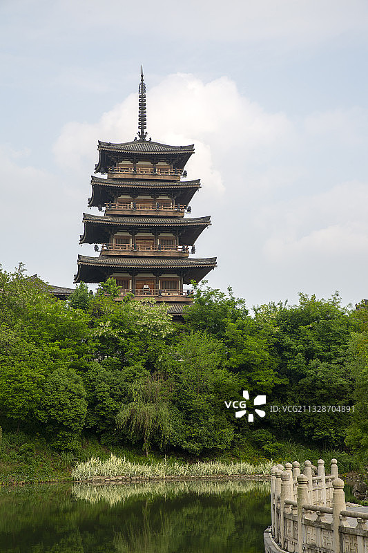 襄阳唐城景区唐城影视基地仿古建筑风光图片素材