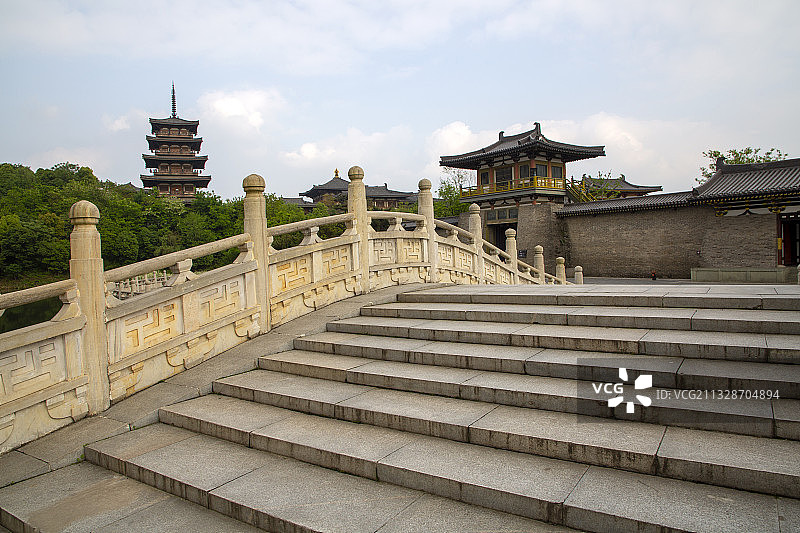 襄阳唐城景区唐城影视基地仿古建筑风光图片素材