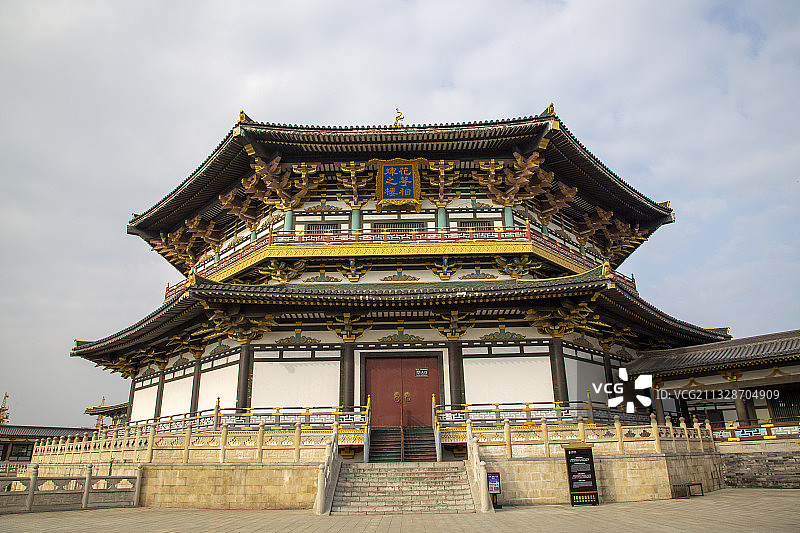 襄阳唐城景区唐城影视基地仿古建筑风光图片素材