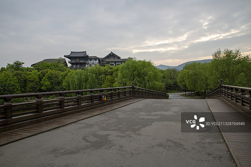 襄阳唐城景区唐城影视基地仿古建筑风光图片素材