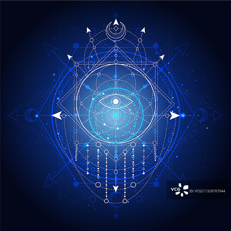 抽象背景上的神秘莲花标志图片素材