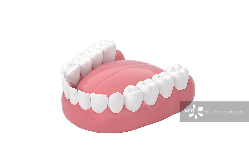 健康的口腔牙齿 3D渲染图片素材