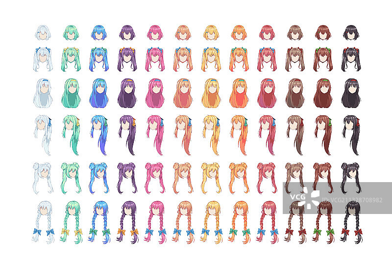 动漫彩色发型图片素材