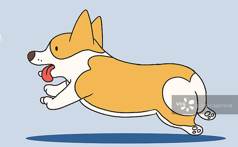 可爱柯基小狗萌宠卡通插画图片素材