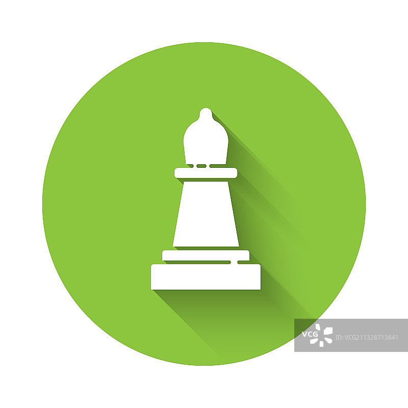 带有长阴影的白色国际象棋图标图片素材