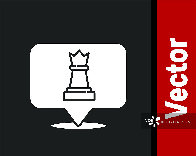黑色背景上的白色国际象棋图标图片素材