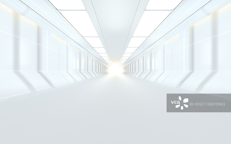 未来感隧道背景 3D渲染图片素材