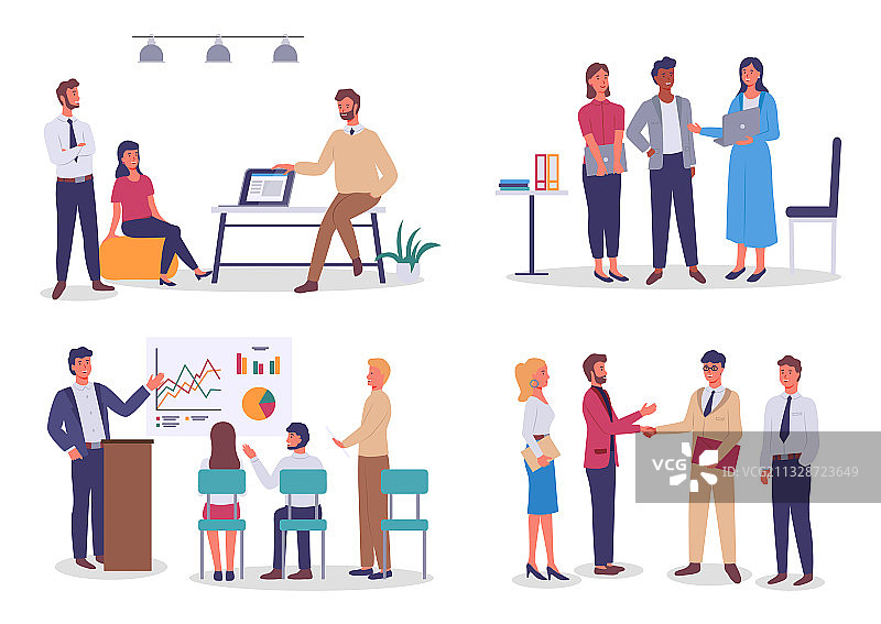 办公室职员，同事，同事讨论图片素材