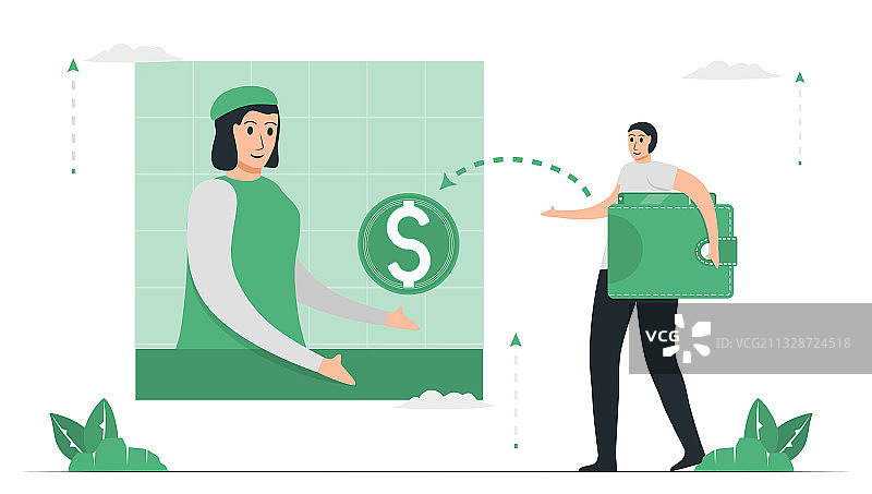 提供银行服务的虚拟银行图片素材