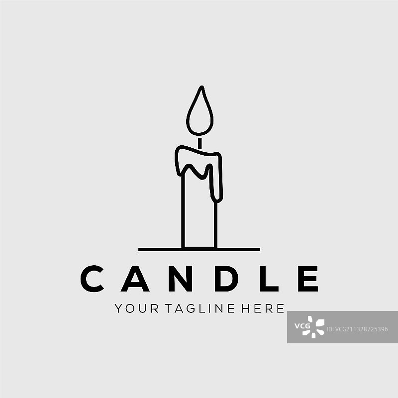 蜡烛线条艺术Logo设计图片素材