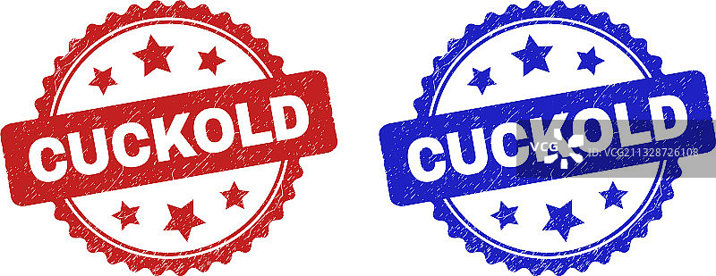 使用刮擦纹理的丈夫证章花环图章图片素材