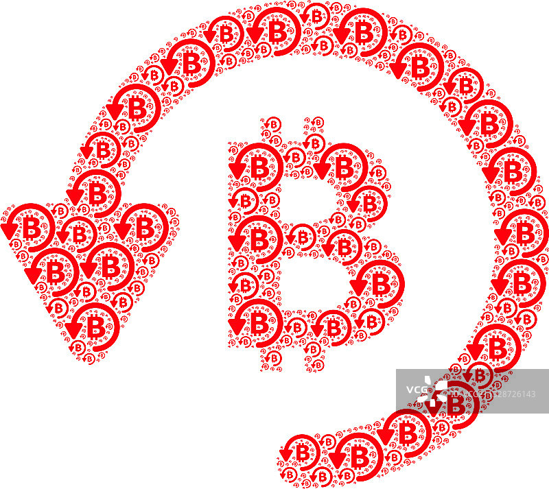 比特币退款递归拼贴图标图片素材