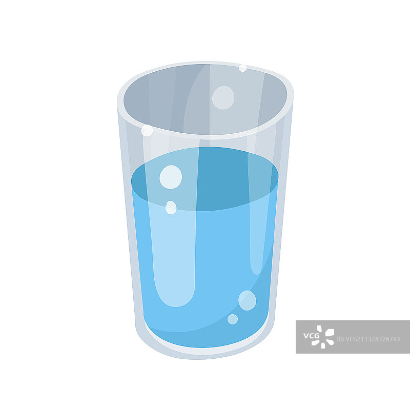 白色背景下的装水玻璃杯图片素材
