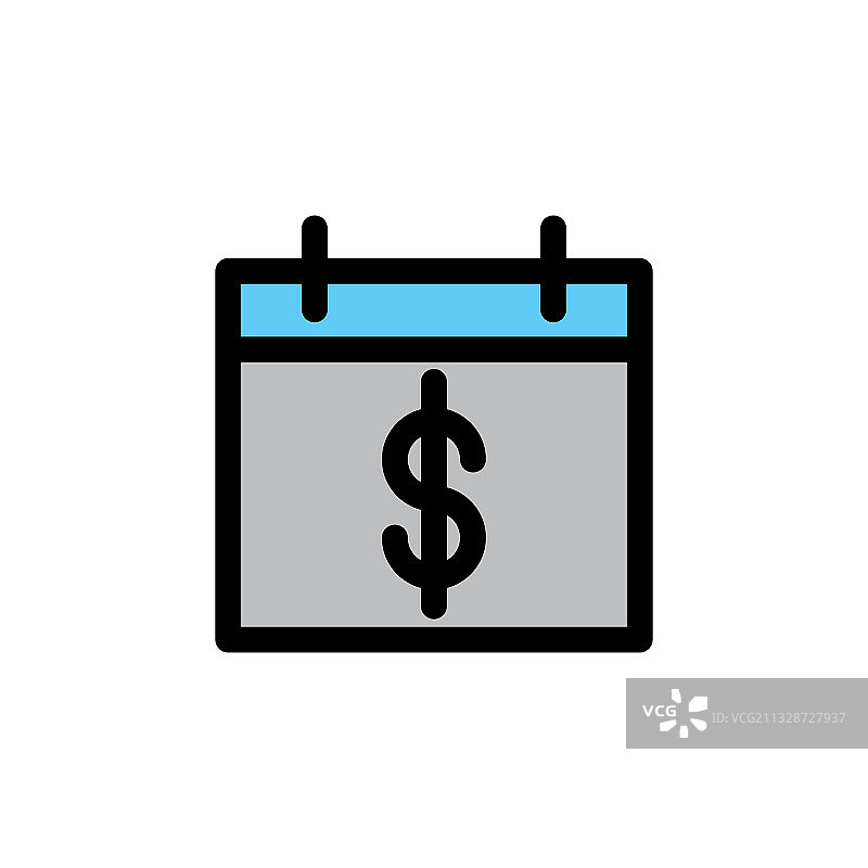 发薪日日历日期填充线条图标图片素材