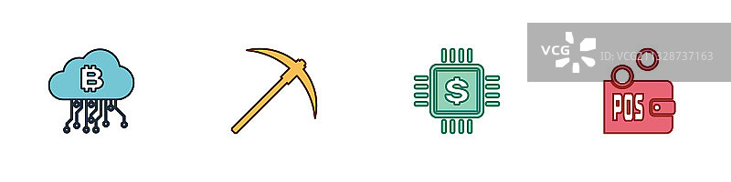 加密货币云挖矿镐图片素材