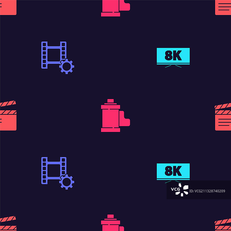 8K电视屏幕、摄像机和胶片素材图片素材