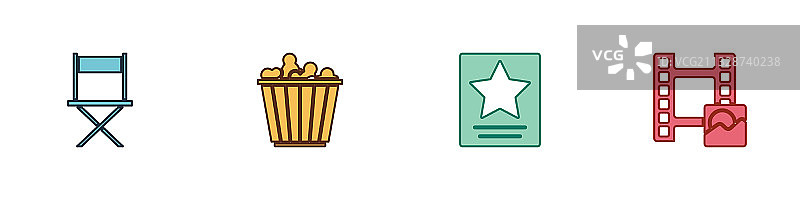 导演椅盒装爆米花套装图片素材