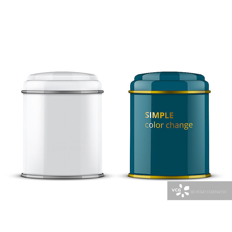 白色金属茶叶咖啡糖果罐图片素材