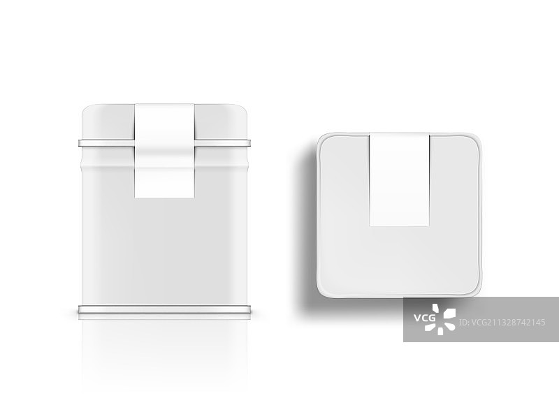 白色马口铁罐顶部和侧面视图图片素材