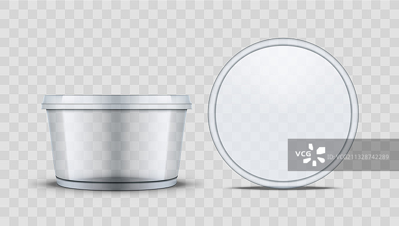 带盖圆形塑料食品容器图片素材