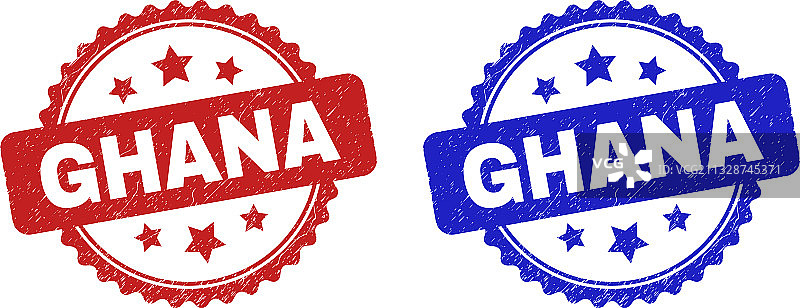 做旧风格加纳花结印章图片素材