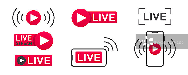 直播图标按钮合集图片素材
