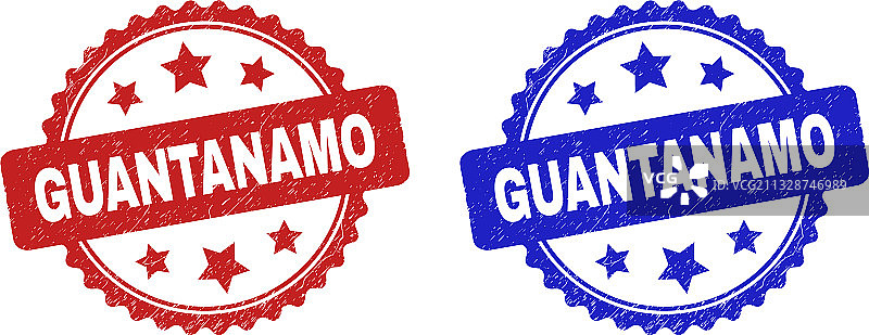 腐蚀效果的关塔那摩玫瑰花章印图片素材