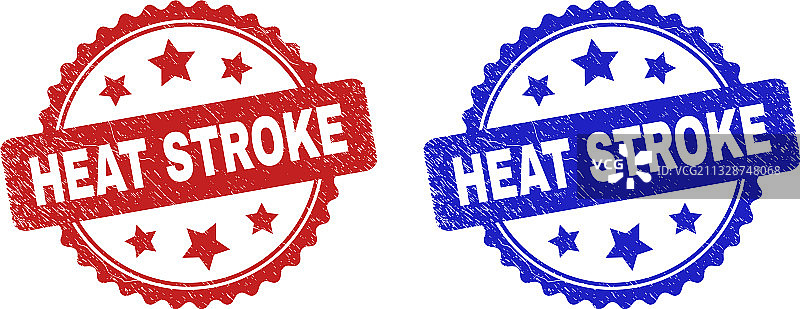 具有腐蚀风格的中暑花环图章图片素材