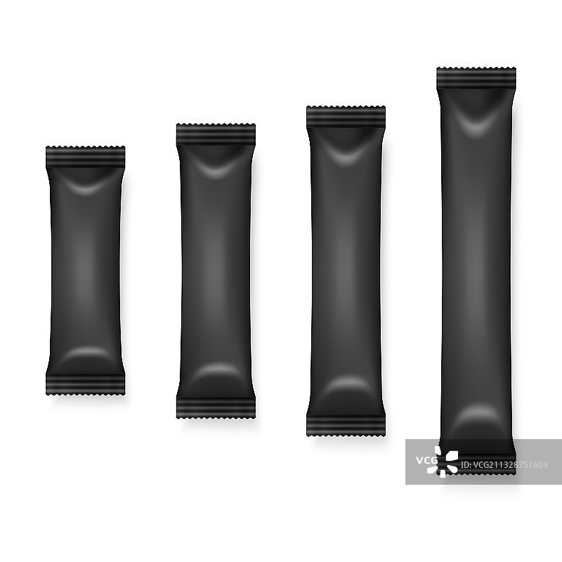 3D逼真黑色空白包装图标合集图片素材