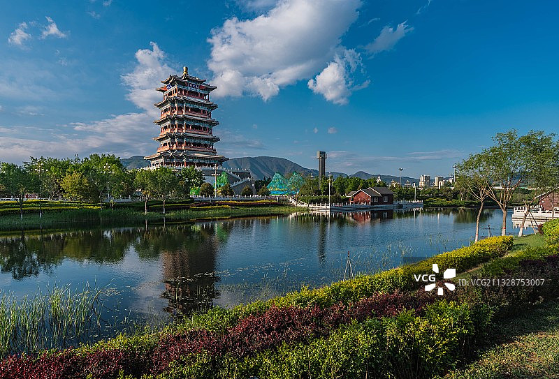 门城湖公园图片素材