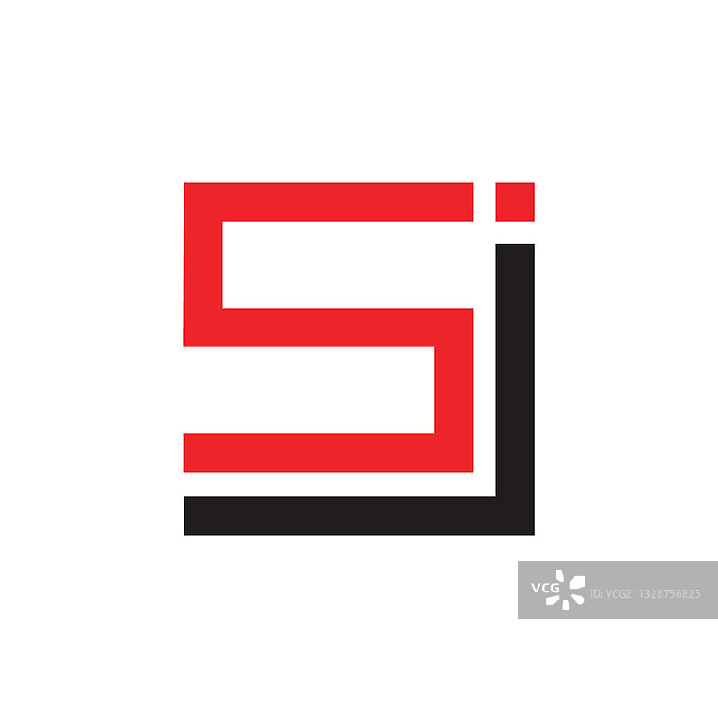字母SJ几何线条简约标志图片素材