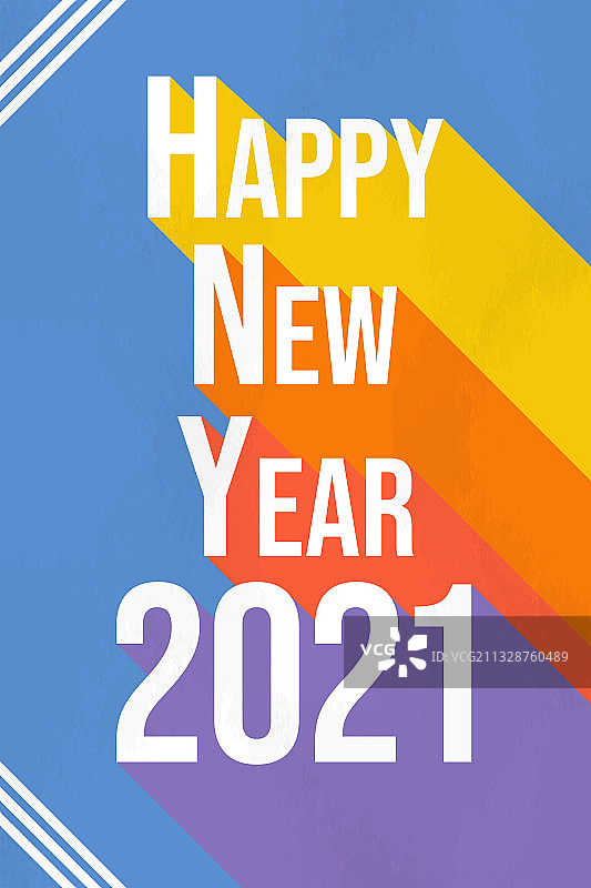 2021新年复古彩虹色引言卡图片素材