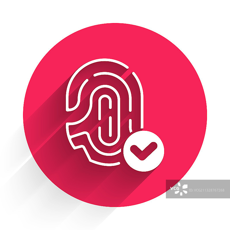 白色指纹对勾图标图片素材