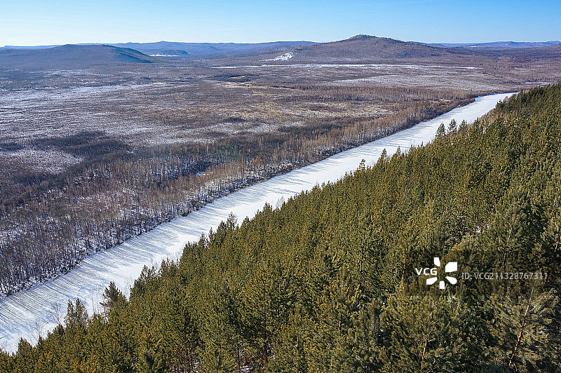 漠河分界线图片素材
