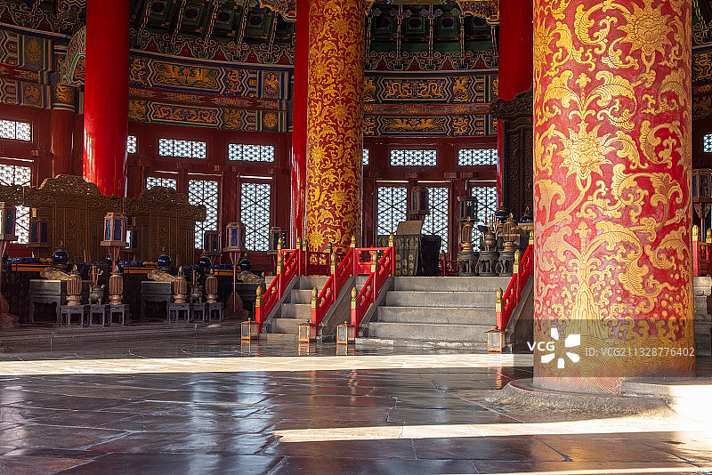北京天坛祈年殿内部图片素材