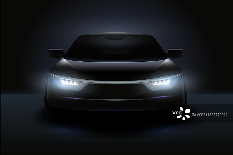 逼真的汽车前大灯图片素材