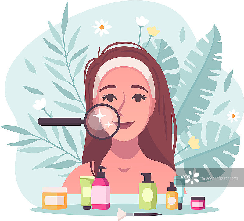 扁平风格护肤概念图片素材