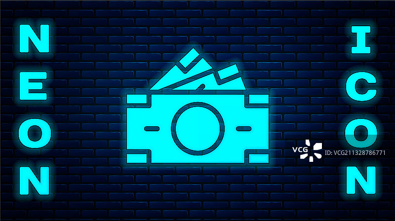 发光的霓虹灯纸币现金图标图片素材