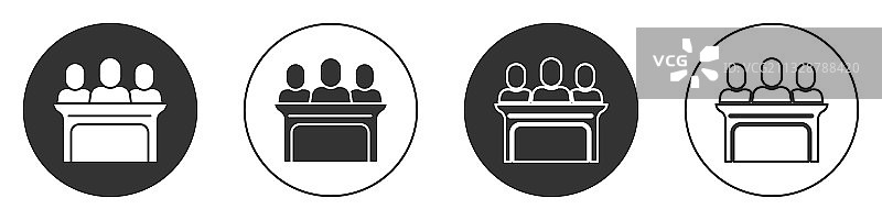 白色背景上的黑色陪审员图标图片素材