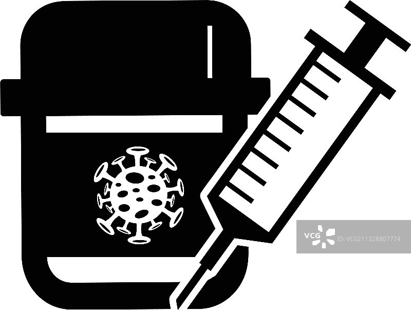 新冠病毒疫苗图标设计图片素材